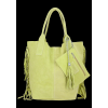 GEANȚĂ DIN PIELE shopper bag Vittoria Gotti verde de limetă B16